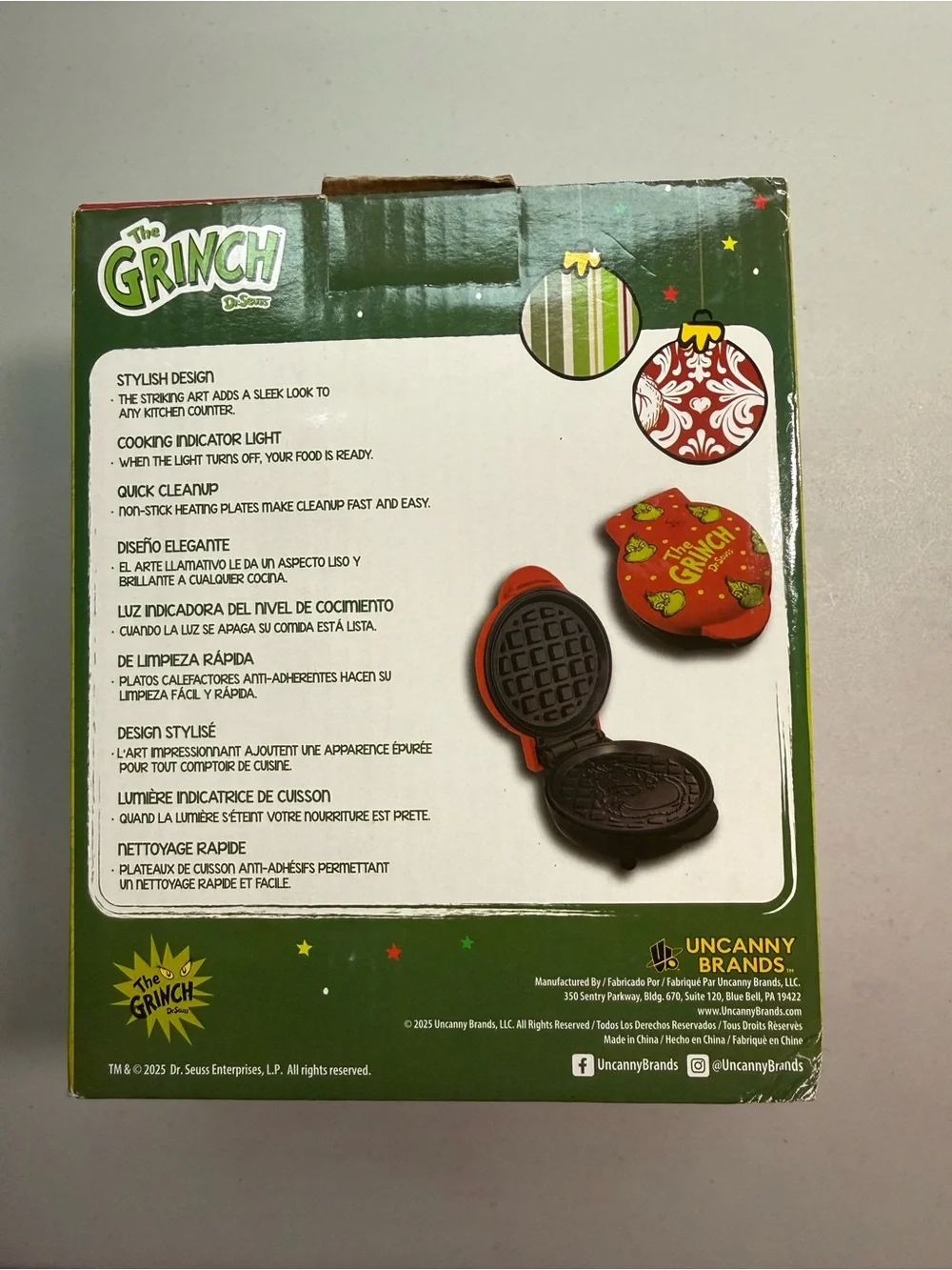 The Grinch Red Mini Waffle Maker by Dr. Seuss